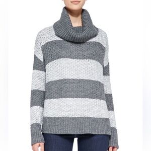Alice + Olivia Rya Wool Blend Striped Turtleneck Funnel Neck Sweater Small